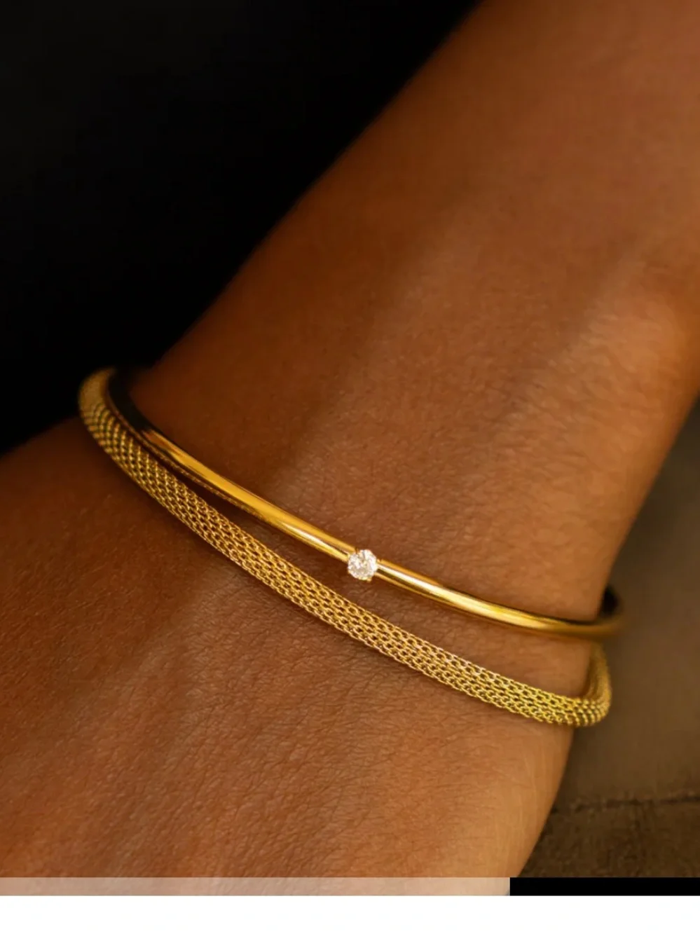 ATOLEA THIN SOLAR CUFF 18kGOLD PLATED NEW IN POUCH